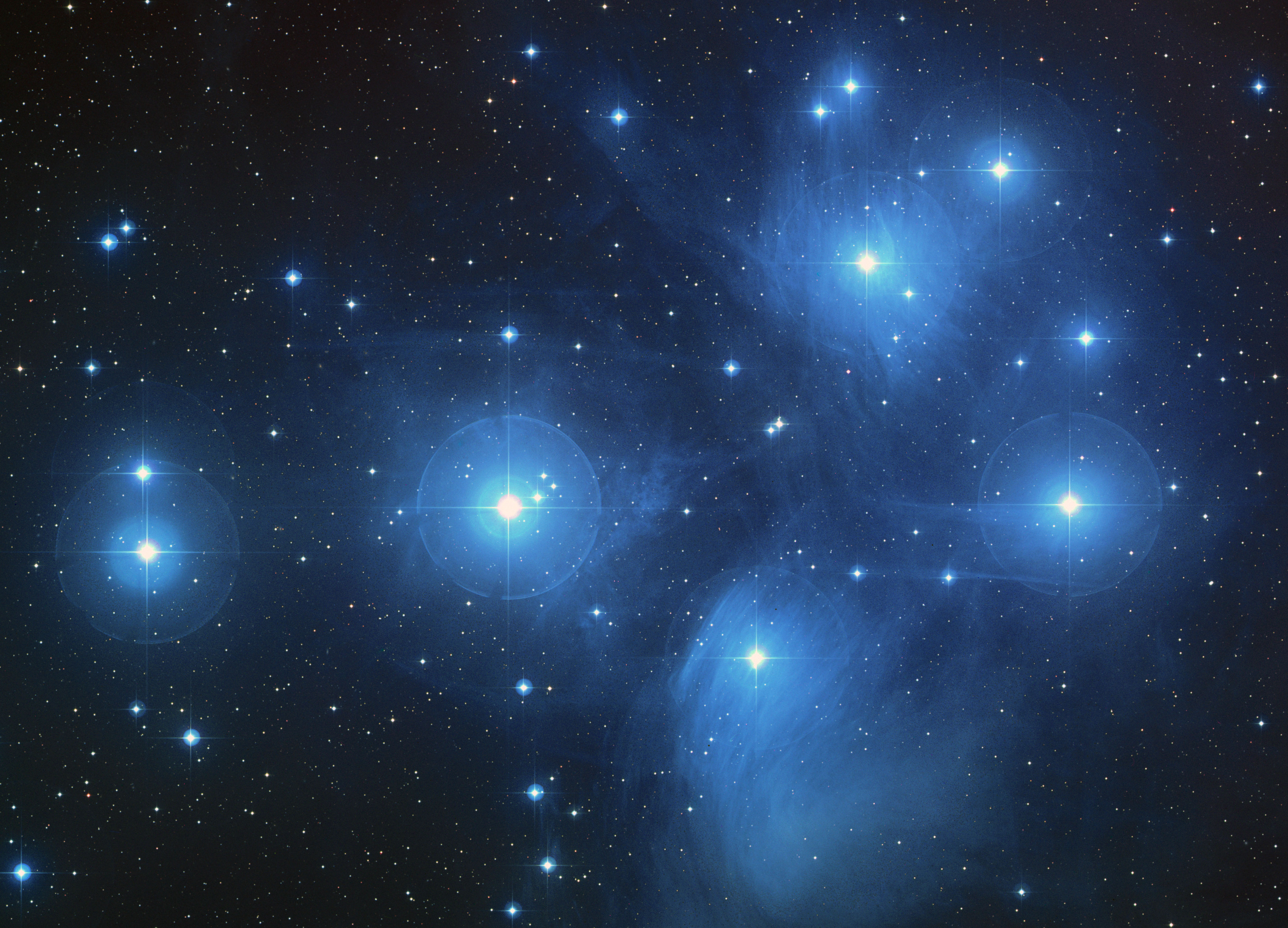 Hubble Space Telescope photograph of the Pleiades